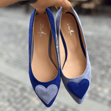 Diane Marie Balerini dama Balerini asimetrici din piele intoarsa bleu cu albastru Freya
