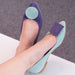 Asymmetrical ballerinas in purple suede with Nicole varnish