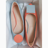 Diane Marie Balerini dama Balerini asimetrici din piele naturala bleu cu portocaliu Lainey