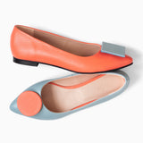 Diane Marie Balerini dama Balerini asimetrici din piele naturala bleu cu portocaliu Lainey