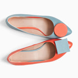 Diane Marie Balerini dama Balerini asimetrici din piele naturala bleu cu portocaliu Lainey