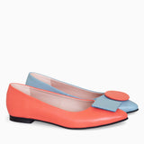 Diane Marie Balerini dama Balerini asimetrici din piele naturala bleu cu portocaliu Lainey
