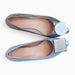 Asymmetrical ballet flats made of grey and blue Opal genuine leather