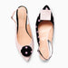 Asymmetric ballerinas in pink natural leather with black Ivy