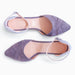 Cut-out ballerinas made of purple genuine leather with lilac Noor