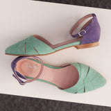 Diane Marie Balerini dama Balerini decupati din piele naturala vernil cu mov Violet