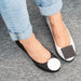 Ballerinas in black natural leather with Cookie white