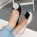 Ballerinas in black natural leather with Cookie white