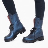 Diane Marie Bocanci dama Ghete dama din piele naturala albastra Tinna