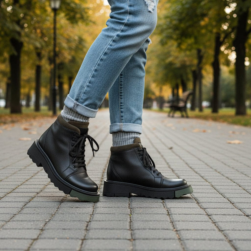 Diane Marie Bocanci dama Ghete dama din piele naturala neagra Hope