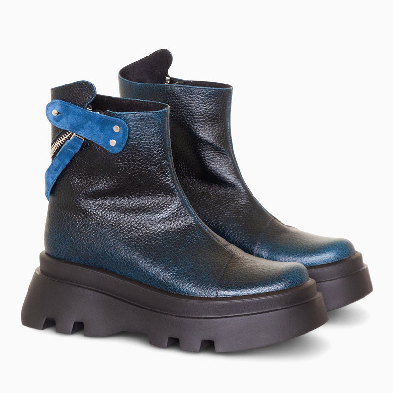 Diane Marie Bocanci dama Ghete dama din piele naturala negru cu albastru Amos