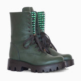 Diane Marie Bocanci dama Ghete dama din piele naturala verde Ebba