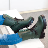 Diane Marie Bocanci dama Ghete dama din piele naturala verde Ebba