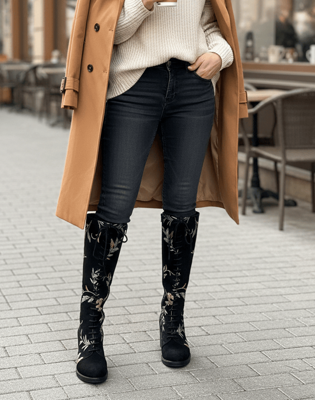 Diane Marie Cizme Dama Cizme cu toc din piele naturala imprimata Luanda