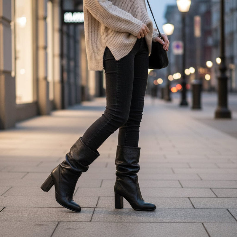 Diane Marie Cizme Dama Cizme cu toc din piele neagra Delphina