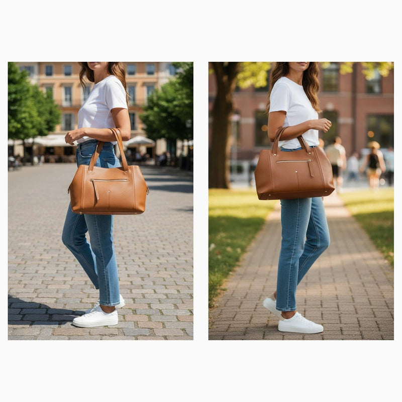 Diane Marie Geanta dama Geanta dama din piele naturala maro coniac Francesca