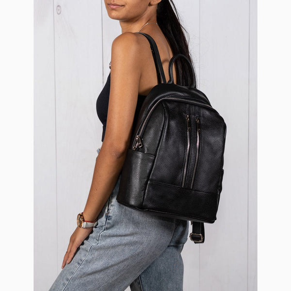 Diane Marie Geanta dama Rucsac dama din piele naturala neagra Sassy