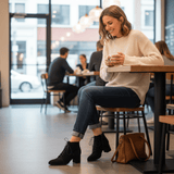 Diane Marie Ghete Dama Botine cu toc comod din piele intoarsa neagra Philippa