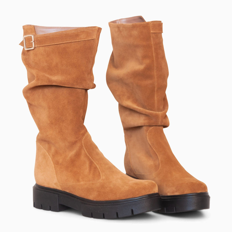 Diane Marie Ghete Dama Cizme dama din piele intoarsa coniac Margaret