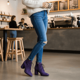 Diane Marie Ghete Dama Ghete dama cu toc din piele intoarsa mov Ashley