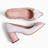 Diane Marie Pantofi Dama Pantofi asimetrici din piele naturala roz cu buline albe Anniston