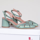 Diane Marie Pantofi Dama Pantofi cu toc comod din piele naturala vernil sidef Alara