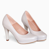 Diane Marie Pantofi Dama Pantofi de mireasa cu platforma din piele naturala alba Renate
