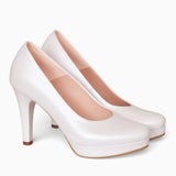 Diane Marie Pantofi Dama Pantofi de mireasa cu platforma din piele naturala alba Renate