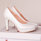 Diane Marie Pantofi Dama Pantofi de mireasa cu platforma din piele naturala alba Renate