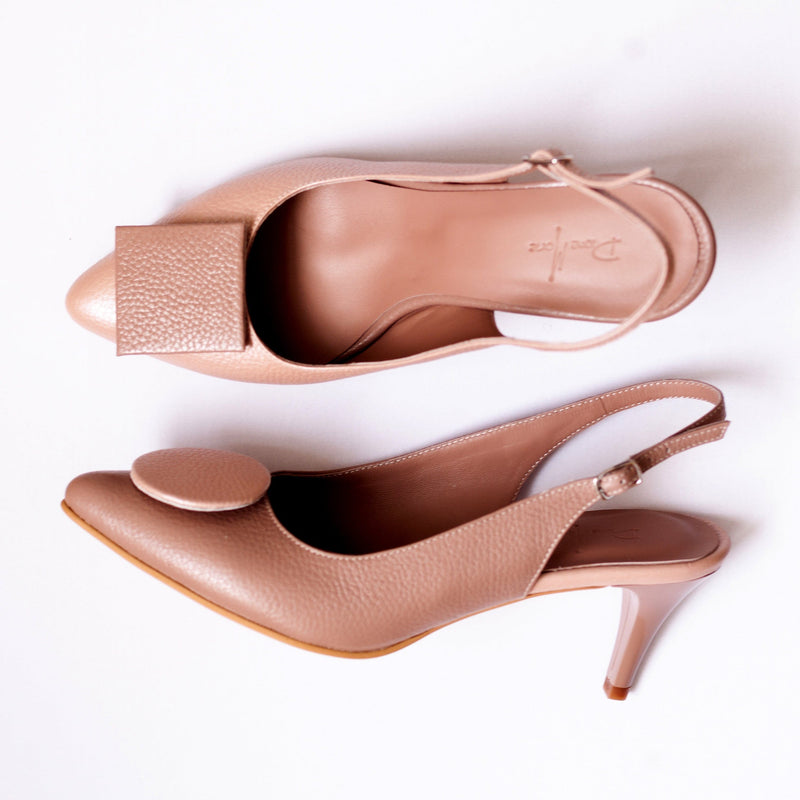 Diane Marie Pantofi Dama Stiletto asimetric din piele naturala roz cu grej Raya