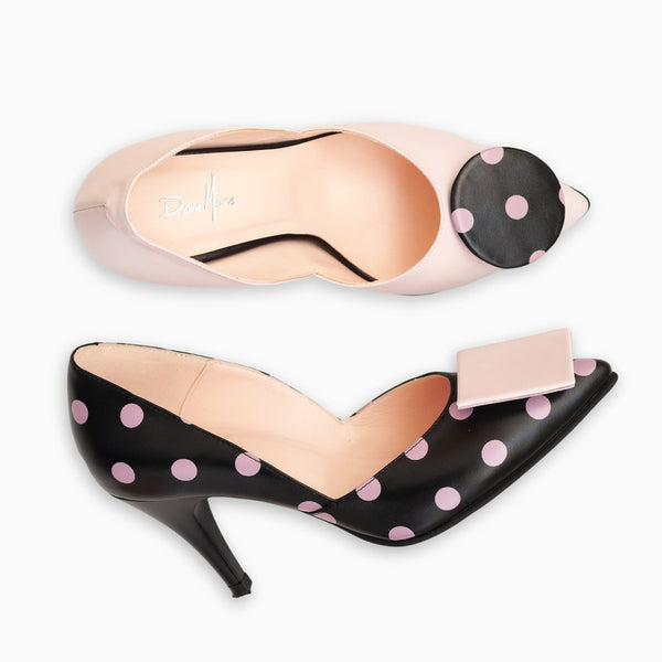 Diane Marie Pantofi Dama Stiletto din piele naturala lila cu negru Cassidy