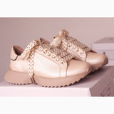 Diane Marie Pantofi sport Pantofi dama casual din piele naturala bej Happy Dots