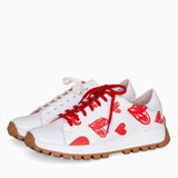 Diane Marie Pantofi sport Pantofi dama din piele naturala alba cu inimi rosii Marion