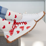 Diane Marie Pantofi sport Pantofi dama din piele naturala alba cu inimi rosii Marion