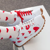Diane Marie Pantofi sport Pantofi dama din piele naturala alba cu inimi rosii Marion