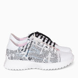 Diane Marie Pantofi sport Pantofi dama din piele naturala cu print ziar Zuma