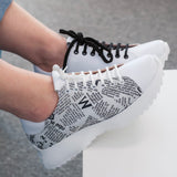 Diane Marie Pantofi sport Pantofi dama din piele naturala cu print ziar Zuma