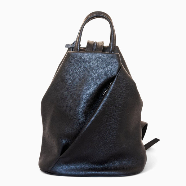 Lettie black genuine leather backpack – Pantofi Diane Marie