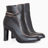 Diane Marie Shoes Botine dama cu toc din piele naturala neagra Brioni