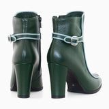 Diane Marie Shoes Botine dama cu toc din piele naturala verde Enya