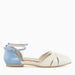 Ballerinas cut out of blue and beige natural leather Sarah