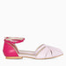 Ballet flats cut out of burgundy and pink Leila natural leather