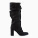 Women's boots with heel made of black natural leather Callie