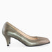 Women's shoes with a comfortable heel made of bronze Odelia natural leather