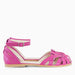 Sandals with a low sole in fuchsia Selene natural leather