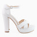 Selena white natural leather wedding heeled sandals