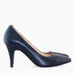 Stiletto with a comfortable heel in navy blue Paola natural leather