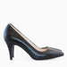Stiletto with a comfortable heel made of natural black leather Naomi