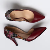 Diane Marie Pantofi Dama Stiletto decupat din piele naturala bordo Billie