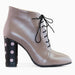 Women's boots with heels in gray natural leather Triss